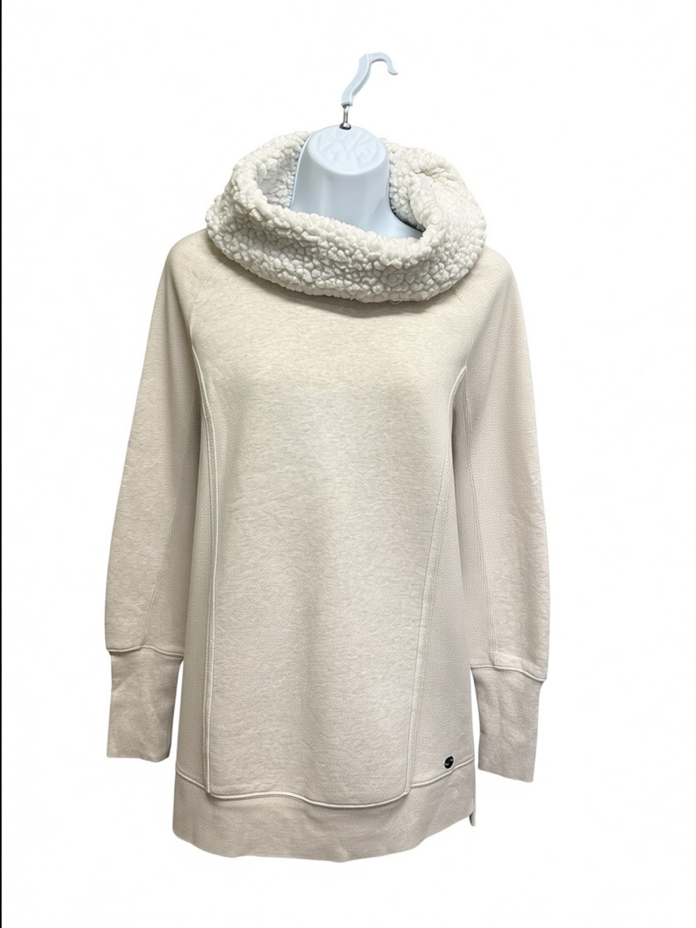 Northern Reflections Beige Cowl Neck Pullover Tunic Sweater Size S